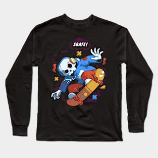 skater skull Long Sleeve T-Shirt